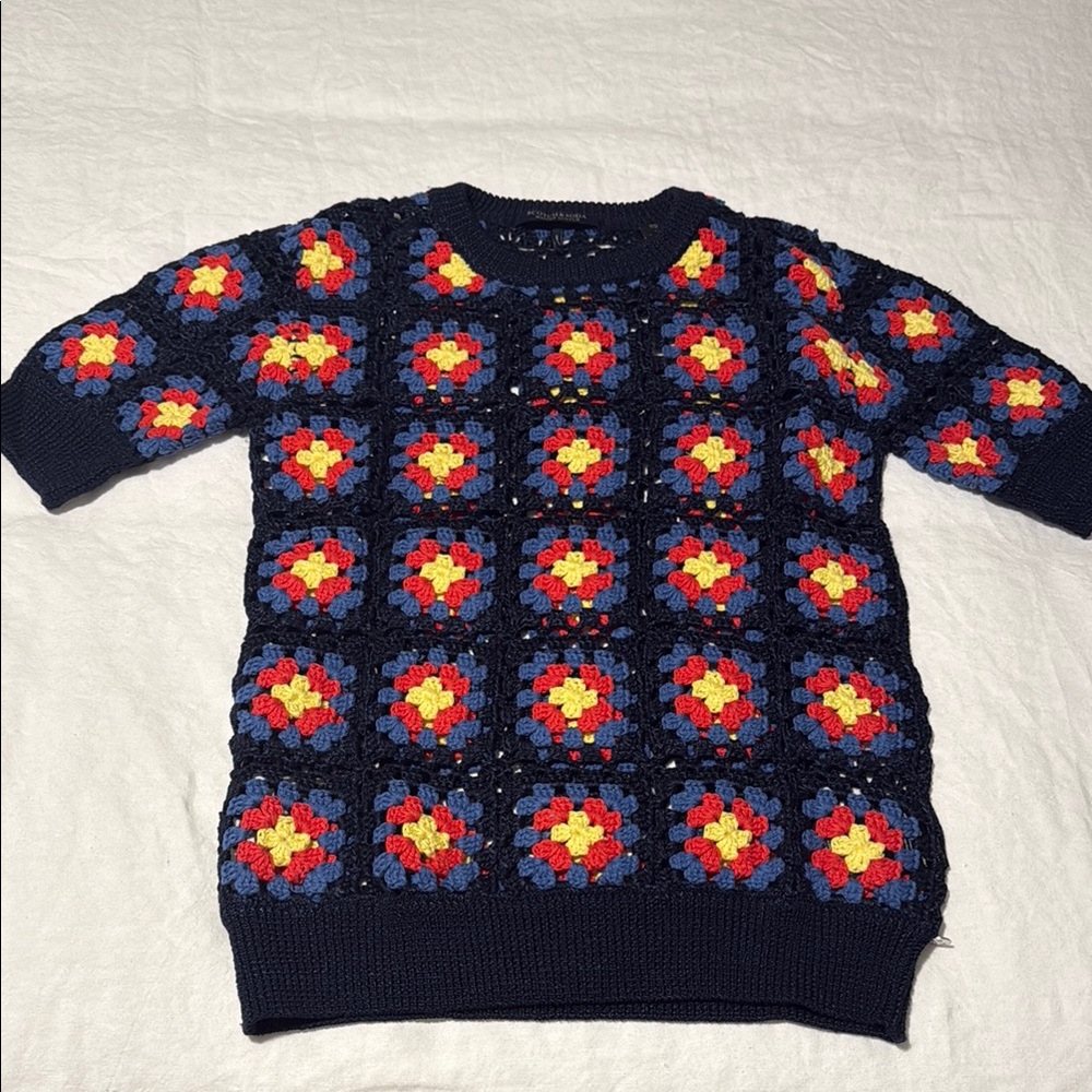 Scotch & Soda Lianne Crochet Sweater Tee Small